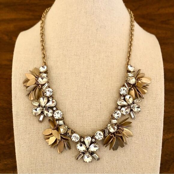 J.Crew | Rhinestone and Paillette Pendant Necklace | 18” Adjustable - Picture 1 of 3